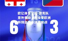 欧亿体育官网-捷克队意外晋级，将接受欧洲杯预选赛半决赛挑战