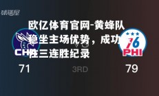 欧亿体育官网-黄蜂队稳坐主场优势，成功保住三连胜纪录
