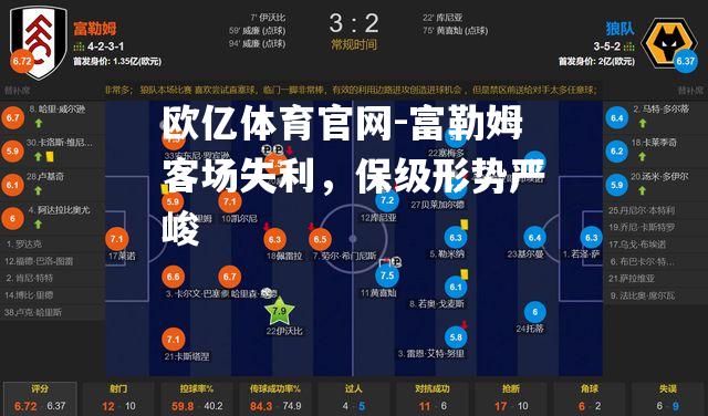 富勒姆客场失利，保级形势严峻