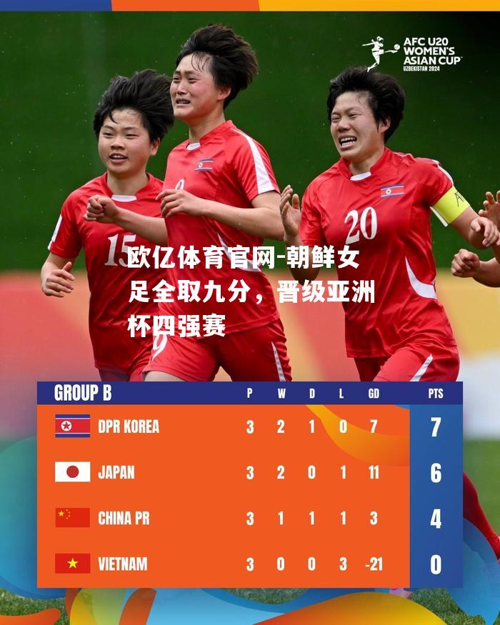 朝鲜女足全取九分，晋级亚洲杯四强赛